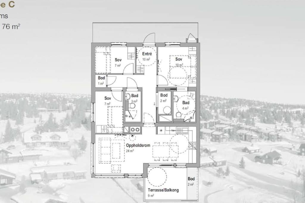 Leilighet Med Panoramautsikt Sjusjoen Innendors Parkering Εξωτερικό φωτογραφία